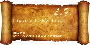 Lipsitz Fidélia névjegykártya